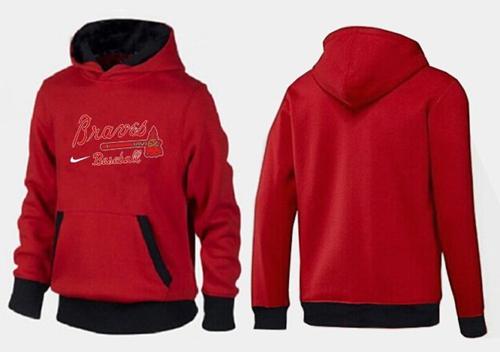 Atlanta Braves Pullover Hoodie Red & Black - Click Image to Close